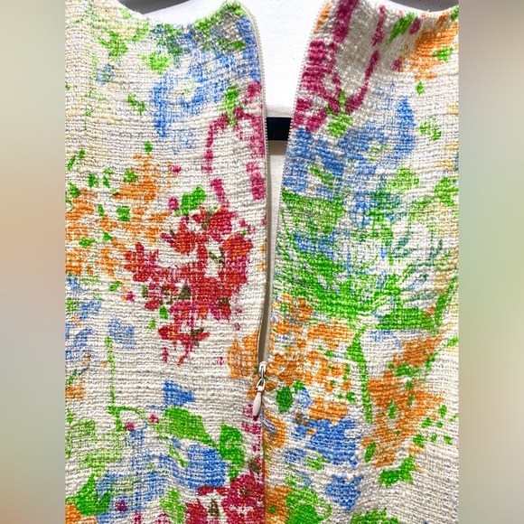 Size 12 ASOS Textured Woven Floral Mini Shift Dress with Flutter Sleeves - Picture 3 of 6